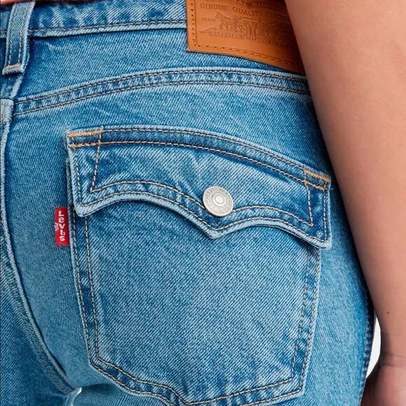 Levi's Naughties Low Rise Bootcut Vintage 2000 Back Pocket Light Blue Jeans - Picture 3 of 15